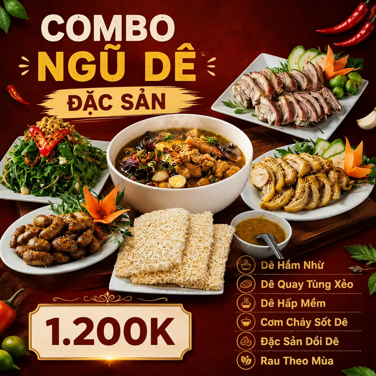 Combo ngũ dê